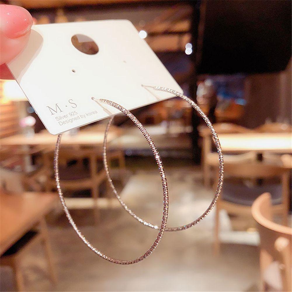 Bông Tai Hình Tròn Lớn Đính Đá Zircon Sang Trọng Thời Trang Dự Tiệc Cho Nữ