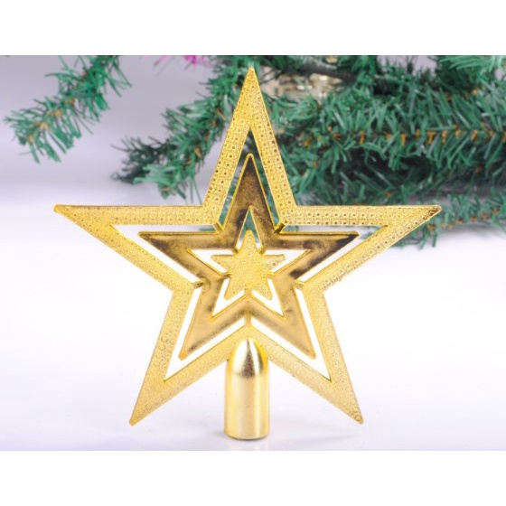 Ngôi sao 5 cánh gắn đỉnh cây thông noel size 20cm, trang trí giáng sinh