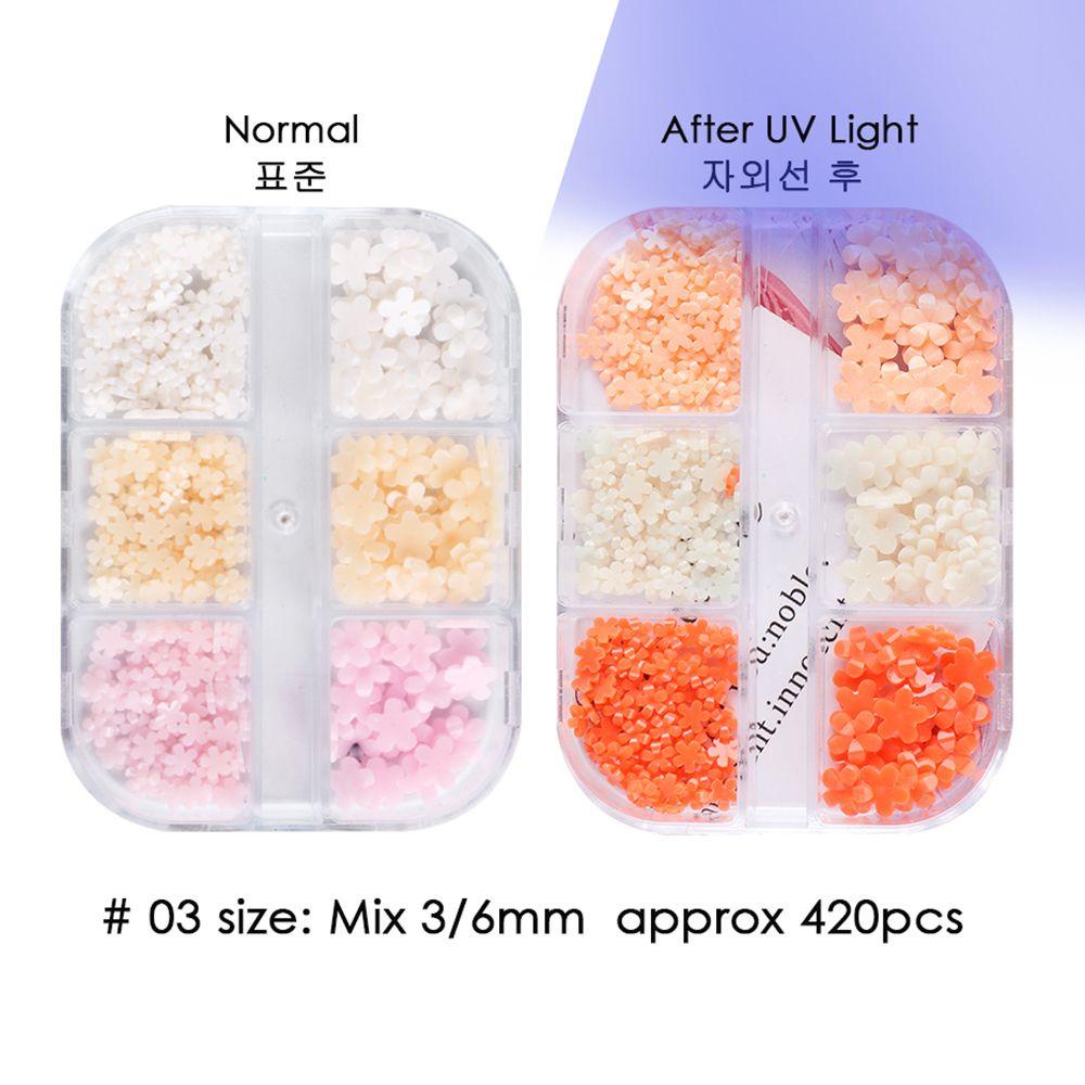 [Hàng mới về] Hạt cườm acrylic hình cánh hoa màu gradient phong cách Pháp Hàn trang trí móng DIY cho nữ