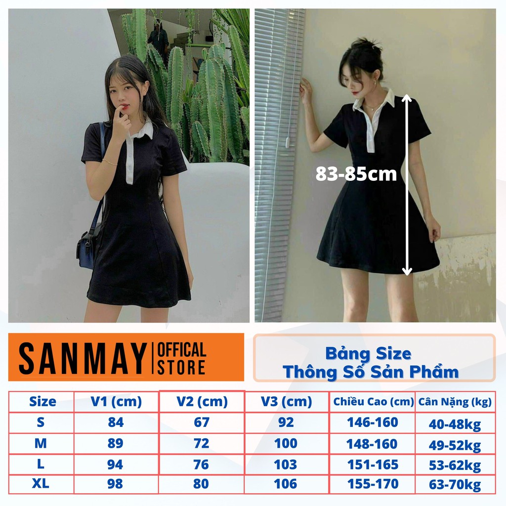 Váy Polo Nữ SANMAY Đầm Công Sở Trẻ Trung Thun Suông Ôm Body Thiết Kế Cao Cấp Đi Chơi Dự Tiệc Cưới Đẹp Sang Trọng VD024