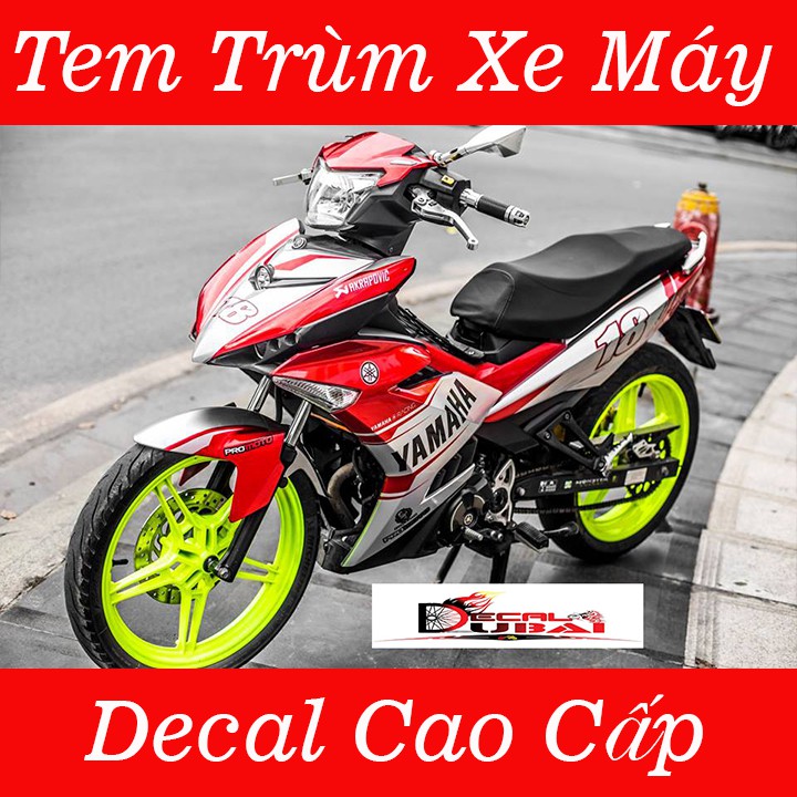 Tem Trùm Xe Exciter 150 Trắng Đỏ