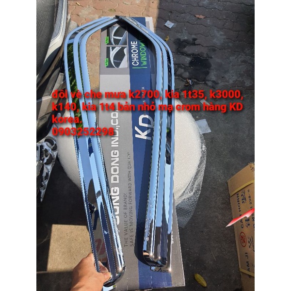 Đôi vè che mưa mạ crom bản nhỏ k2700, kia 1t25, k165,k140, k3000 hàng KD korea bản nhỏ dày bóng cực chất