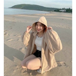 Áo Khoác kaki Ulzzang cánh dơi tay bồng oversize