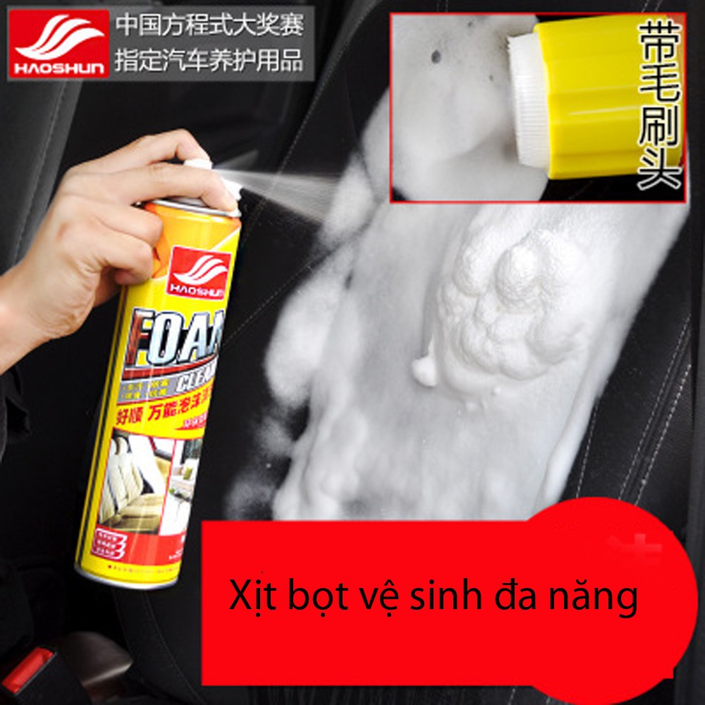 Bình xịt bọt đa năng Foam Cleaner LOẠI TO 650ML vệ sinh nội thất ô tô, nhà cửa ghế da nỉ