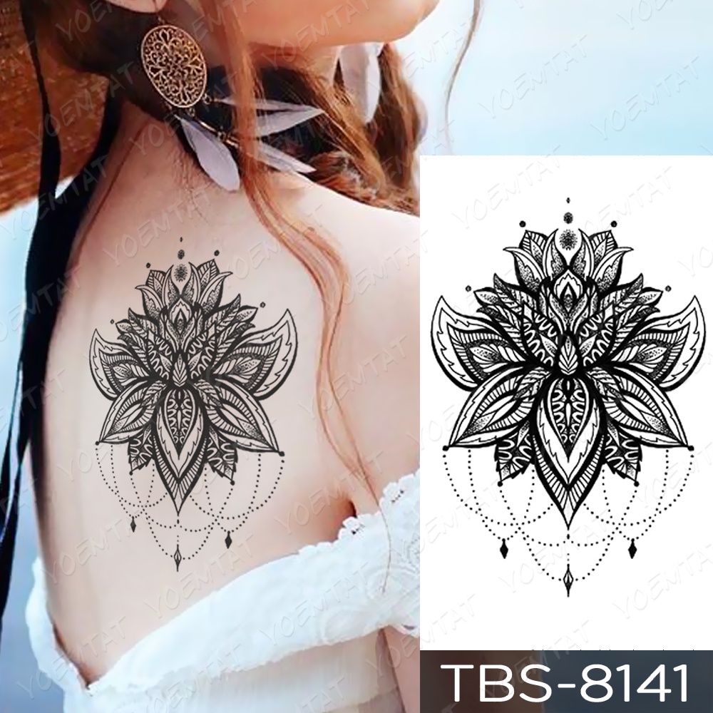 Hình Xăm Dán Tạm Thời Họa Tiết Hoa Hồng Mandala Chống Thấm Nước Cho Nam Và Nữ