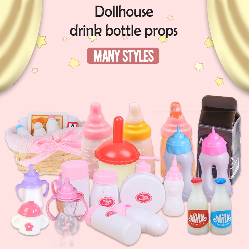 Mô Hình Bình Sữa Mini Trang Trí Nhà Búp Bê Xinh Xắn