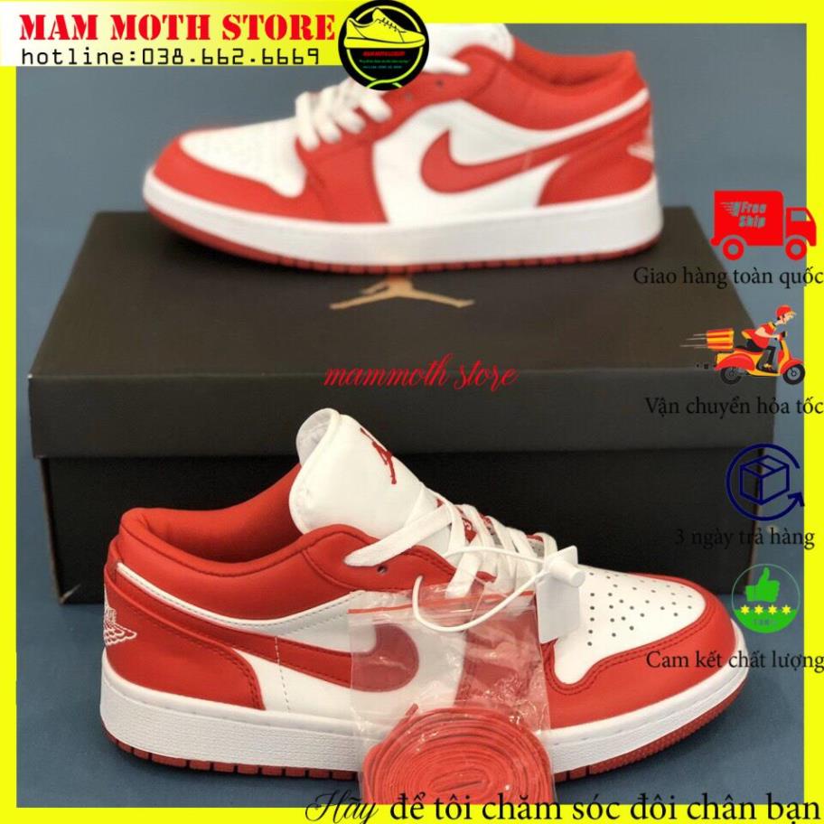 Giày jd, sneaker nam nữ,Air Jordan 1 đỏ gymer thấp hàng 11 full size nam nữ