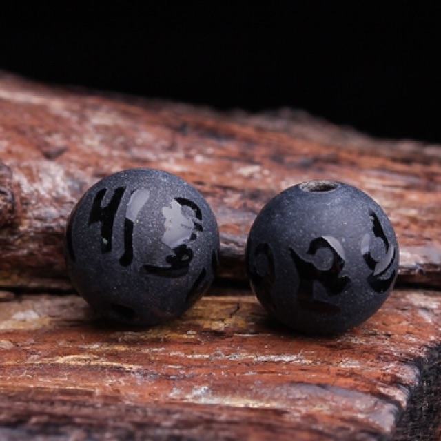 Hạt Obsidian đen mờ làm handmade DIY - MH510