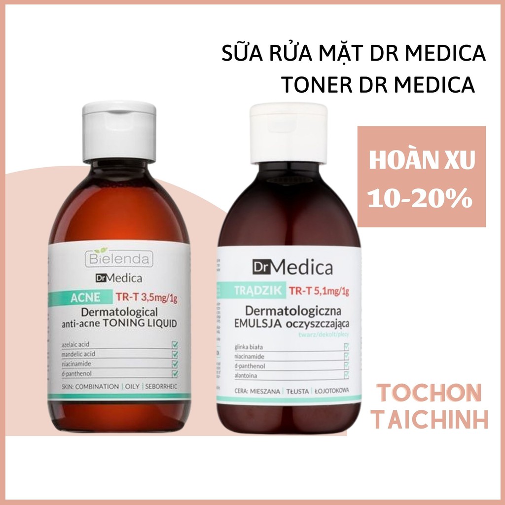 Sữa rửa mặt , Nước Hoa Hồng Dr Medica