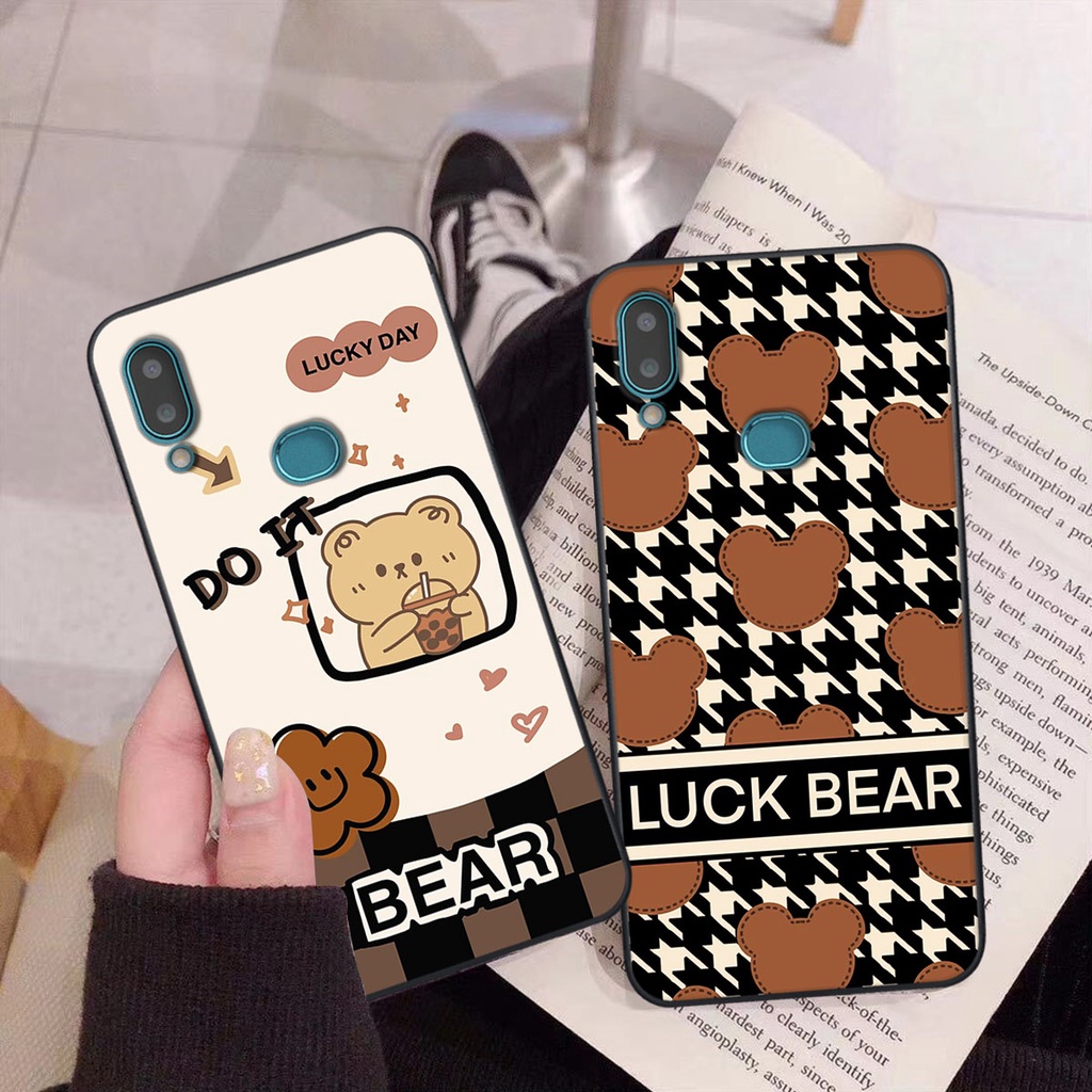 Ốp lưng Samsung A10S happy day, gấu bear dễ thương - BỀN - ĐẸP -BAO GIÁ TOÀN THỊ TRƯỜNG