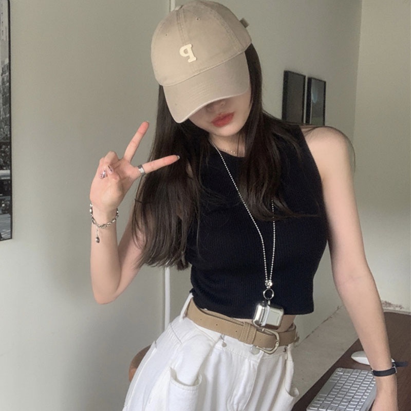 Áo dệt kim IELGY  sát nách dáng ôm thời trang cho nữ