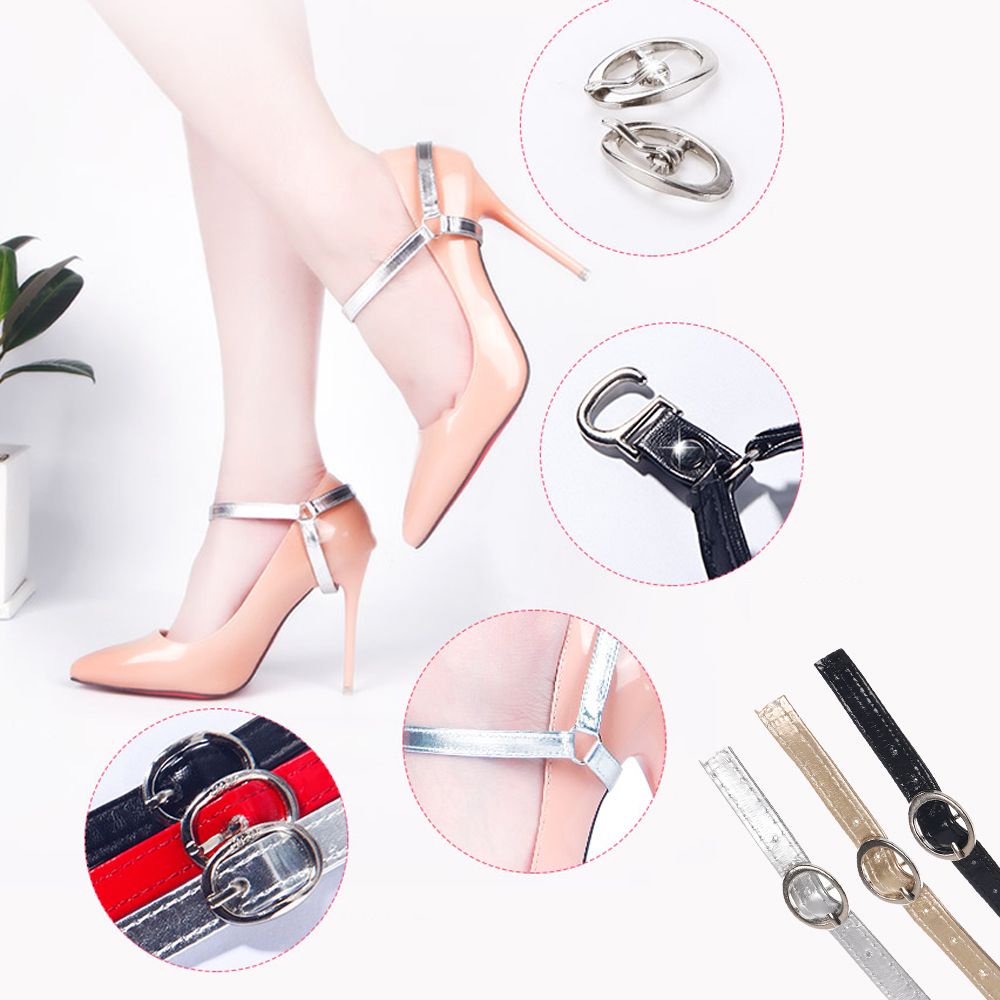 CLEVER New Wholesale Bundle Shoelace Adjustable High Heels Holding Ankle Shoe Tie Women Metal Tip Dropshipping Shoe Accessories Shoes Band Anti-skid Shoes Belt