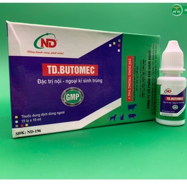 10ml TD BUTOMEC - diệt rận, ve, mòng, bọ chét trên chó mèo, heo, trâu, bò, dê, cừu- nhỏ ngoài da