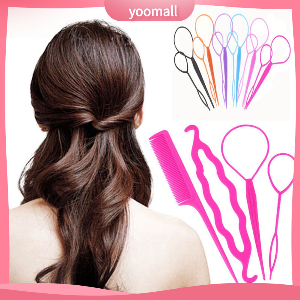 Set 4 dụng cụ buộc tóc tạo kiểu tiện lợi cho nữ