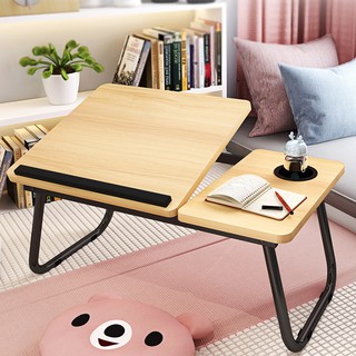 Bàn làm việc gấp gọn ngồi giường mặt bàn điều chỉnh lên xuống thông minh - Bàn học sinh viên nhỏ gọn có ống đựng bút