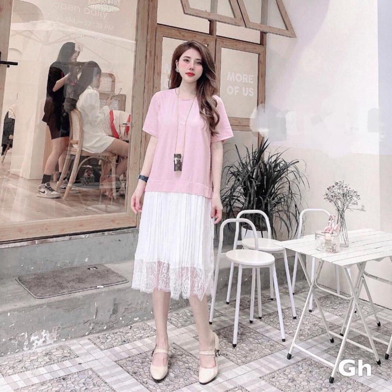 Váy chân ren xinh dã mannnnn Mặc hàn xẻng cực ạ  E về sẵn 4 màu xinh