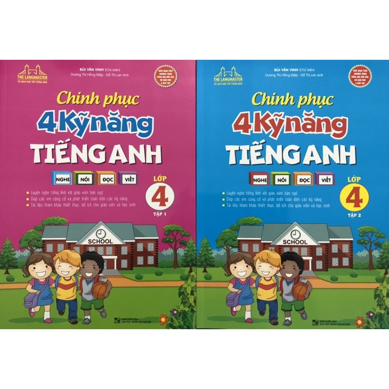 Sách - ( combo 2 tập  ) Chinh phục 4 kỹ năng tiếng anh nghe - nói - đọc - viết lớp 4