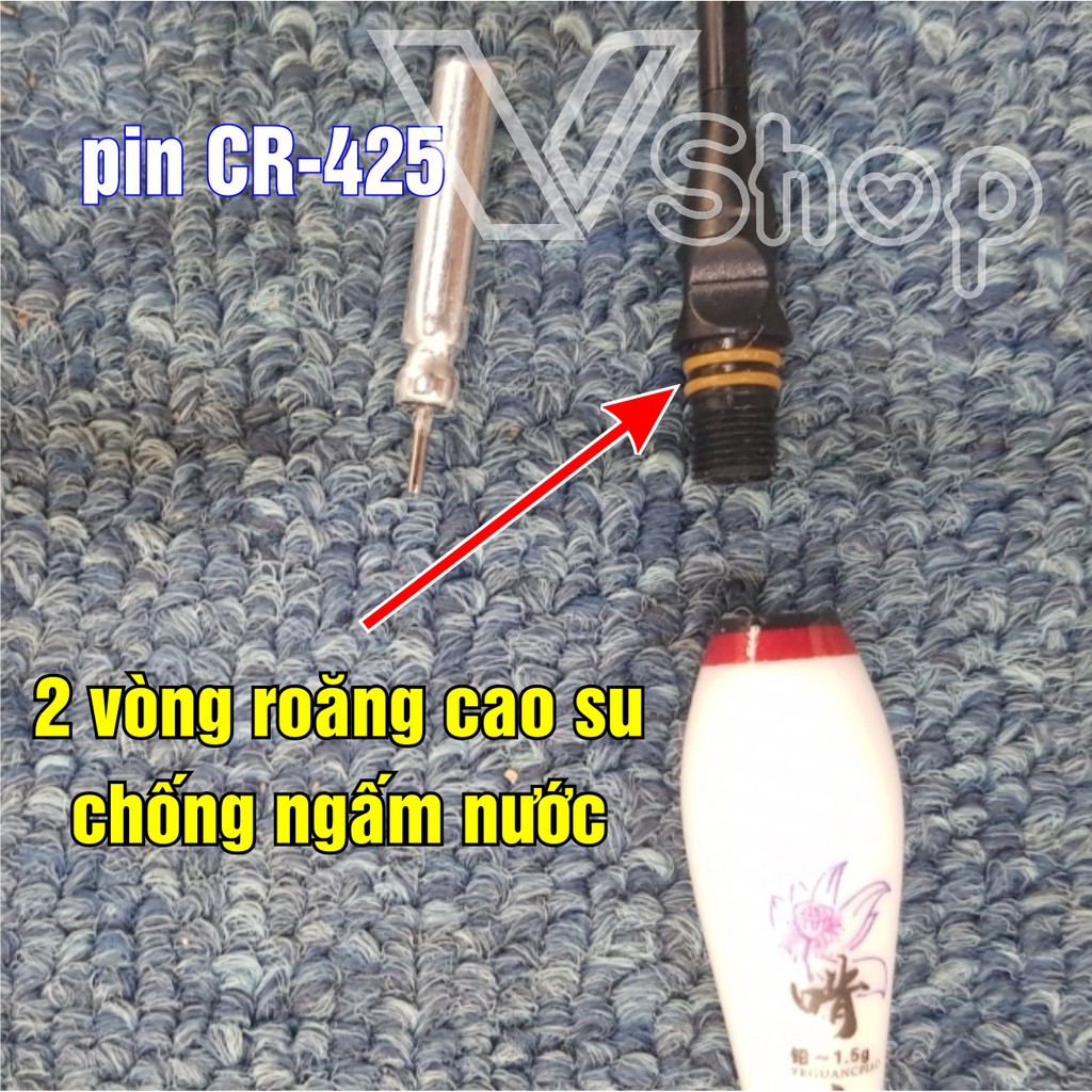 Phao sáng, dùng pin, chất liệu nano, phao đèn, câu cá buổi tối, câu đêm