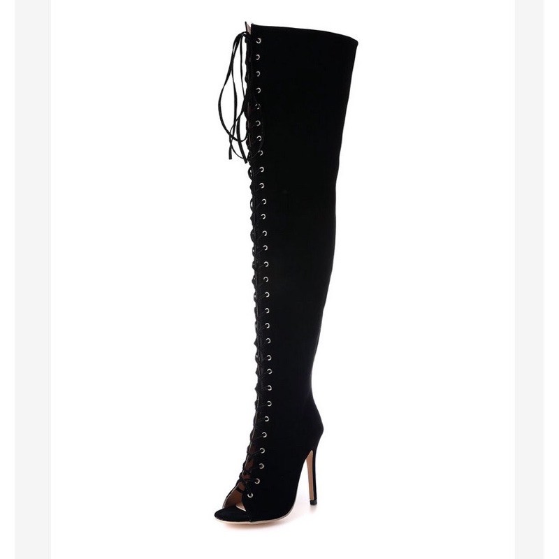 Boot đùi đan dây