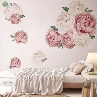 Decal dán tường hoa mẫu đơn sáng tạo