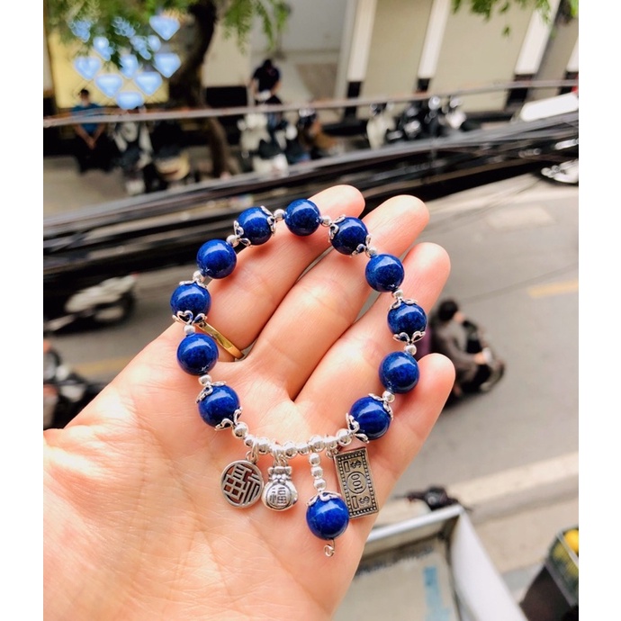 Lapis lazuli mix bạc Thái Size đá 10li