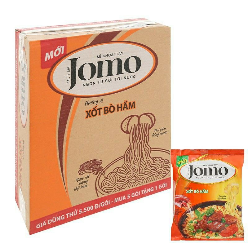 thùng 36 gói mì khoai tây Jomo vị bò hầm