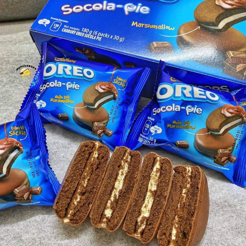 Bánh Oreo Phủ Socola Nhân Dẻo Marshmallow Socolapie Hộp 360g