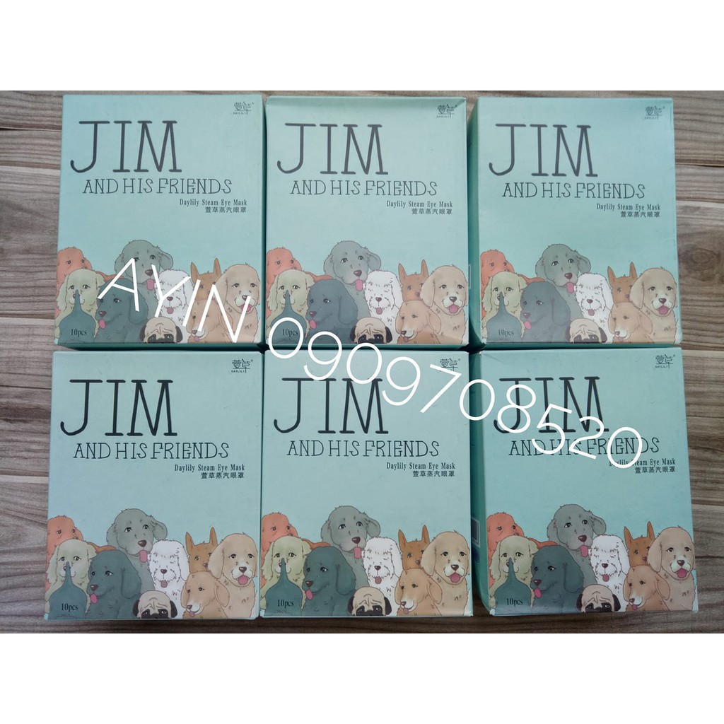 Mặt nạ mắt nóng Daylily Jim hình chú chó dễ thương thư giãn mắt - Hộp 10 miếng