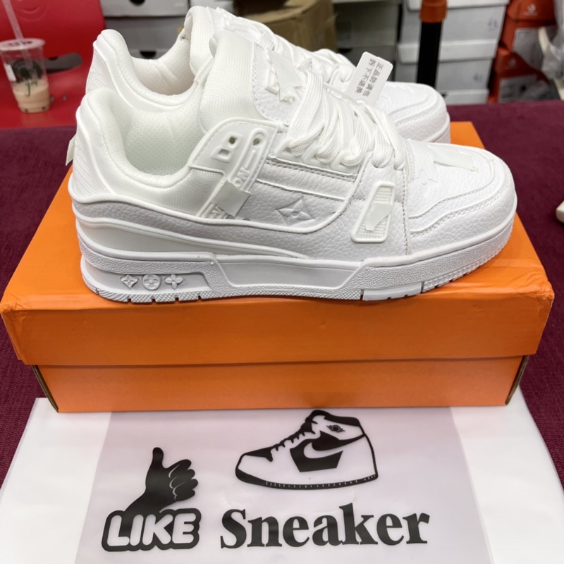 Giày Thể Thao LV Trainer Trắng Full Box Phụ Kiện Hàng Xịn Dành Cho Nam Nữ Tặng Kèm Tất