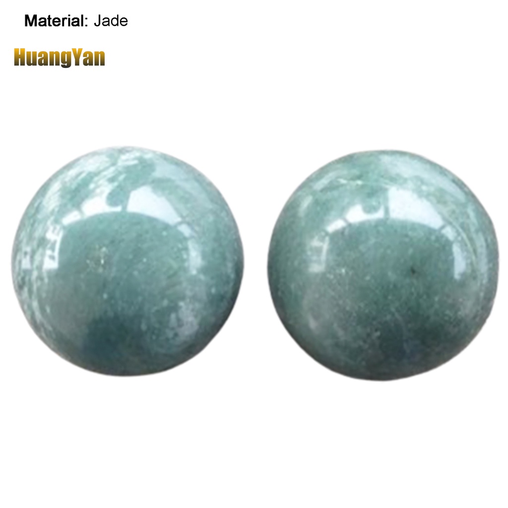 Bộ 2 Bóng Đá Ngọc Bích Xanh Lục Tự Nhiên Giảm Căng Thẳng Dùng Tập Thể Dục Ngón Tay