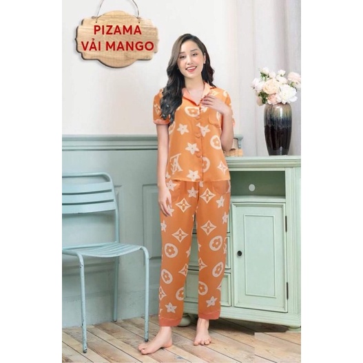 Đồ Bộ Mặc Nhà, Bộ Dài Pizama Lụa Mango Cao Cấp Đủ Size Từ 40-70kg