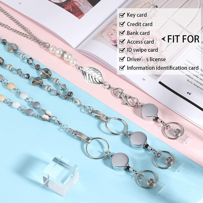 Dây Đeo Điện Thoại / Thẻ ID Cài Nút Họa Tiết Hoa Vintage Siêu Bền DIY