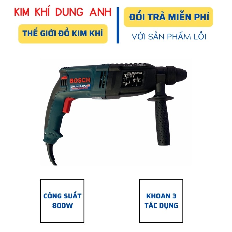 Máy khoan bê tông bosch 800W máy khoan bê tông bảo hành 6 tháng - Kim Khí Dung Anh