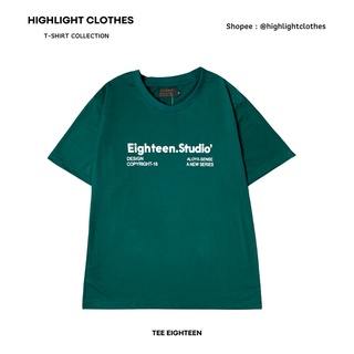 Áo thun in hình eighteen studio form rộng unisex nam nữ