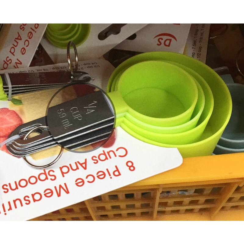 Bộ Thìa đong CUP 8 cái / Chổi quét silicon ĐÚC LIỀN Size lớn