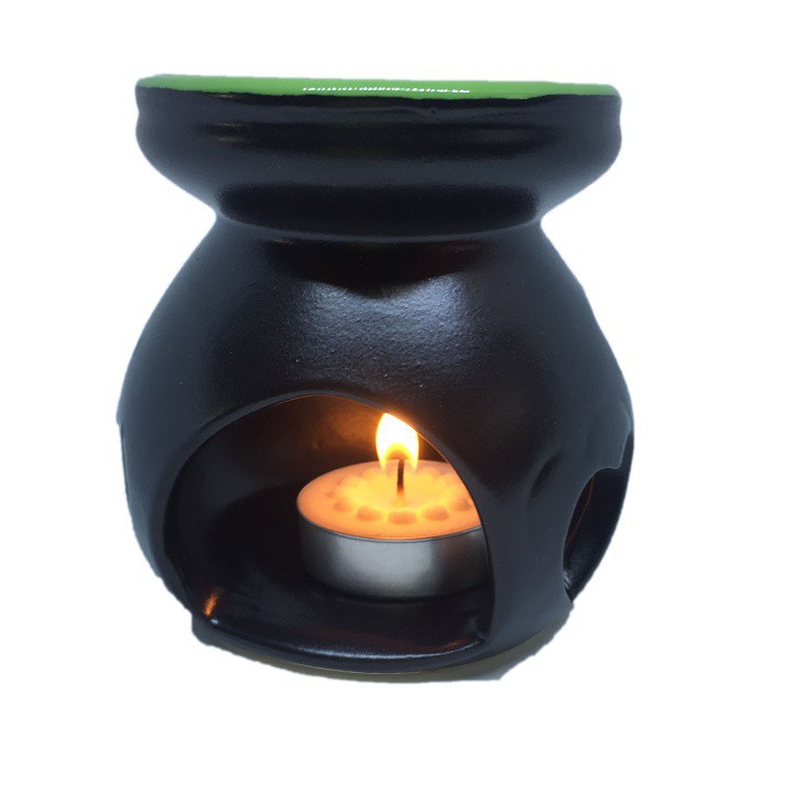 Com bo Đèn Xông Tinh Dầu Nến Hình Trụ Milaganics + Nến Tealight (Hộp 10 Viên).