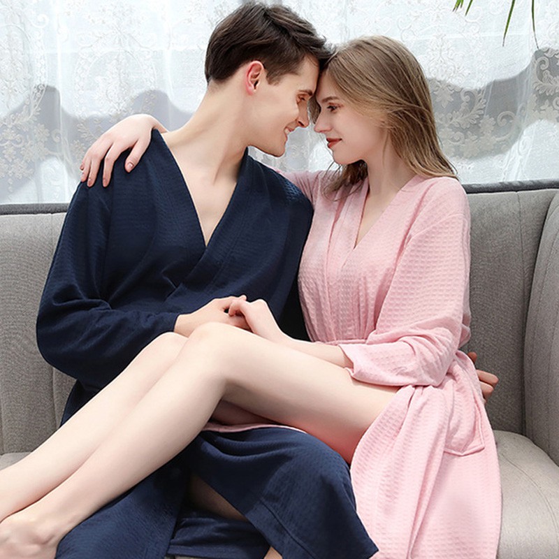 Men Women Dressing Gown,Soft Spring Thin Bathrobes Sleepwear Robe | BigBuy360 - bigbuy360.vn