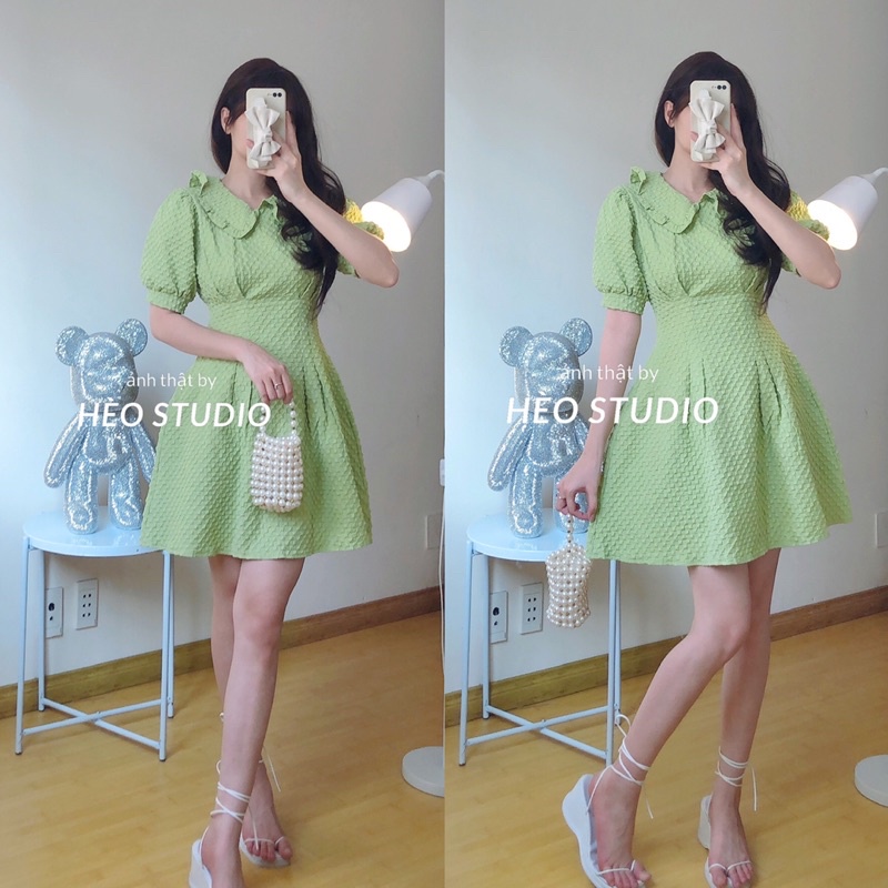 Đầm Xốp Cổ Sen Chiết Eo 3 Màu Hèo Studio (Ảnh Thật + Video)