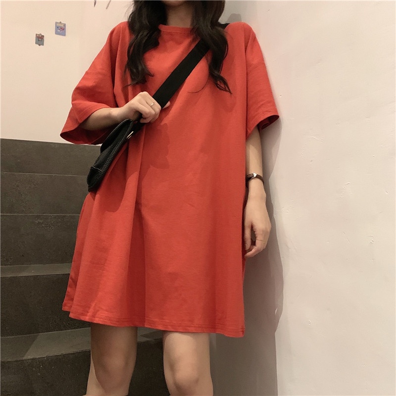 Áo Thun Trơn Phông Thụng Nhiều Màu Tay Ngắn Nam Nữ Cổ Tròn Dáng Rộng Màu Phong Cách Thời Trang Hàn Quốc Có Bigsize