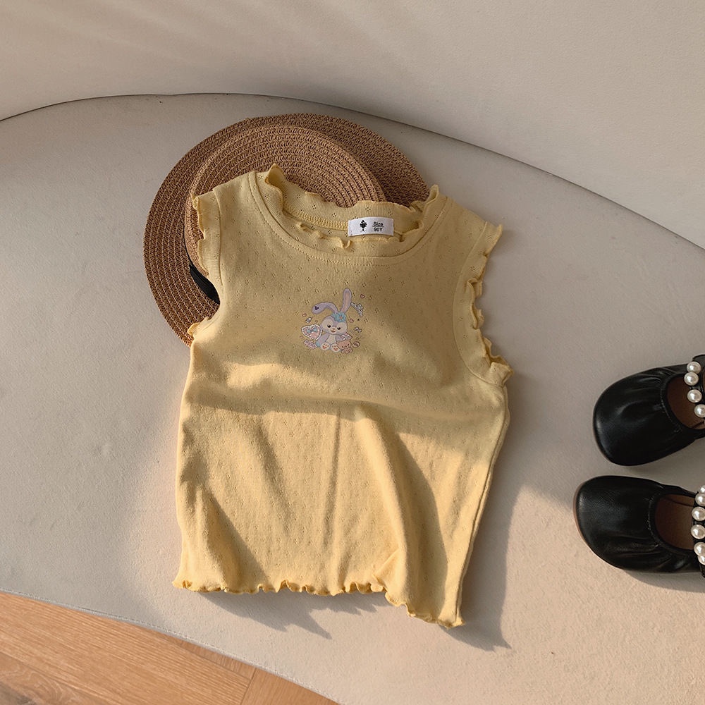 Áo Sát Nách Họa Tiết Hoạt Hình Phong Cách Hàn Quốc Dễ Thương Thời Trang Mùa Hè Cho Bé Gái