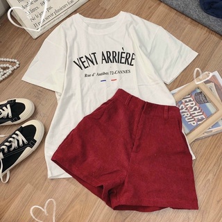 [Ảnh thật] Set áo pull phối short nhung lưng thun