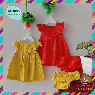 Váy Kèm Chip Bé Gái Từ 3 tháng - 3 Tuổi 💖FREE SHIP💖Chất Váy Vải Thô Mềm Mát💖Màu Sắc Tươi Sáng