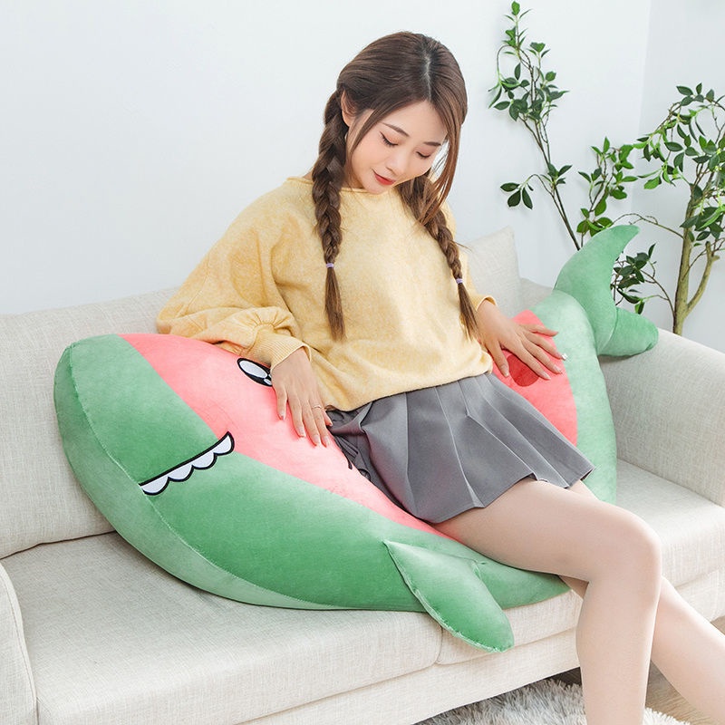 Gối Ôm Nhồi Bông Hình Dưa Hấu/Cá Mập Dễ Thương Chất Lượng Cao Dùng Làm Quà Tặng Sinh Nhật Cho Bé