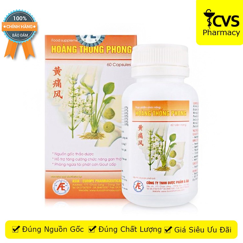 Hoàng Thống Phong 60 Viên – Viên uống dành cho người bị gout (gút) - cvspharmacy