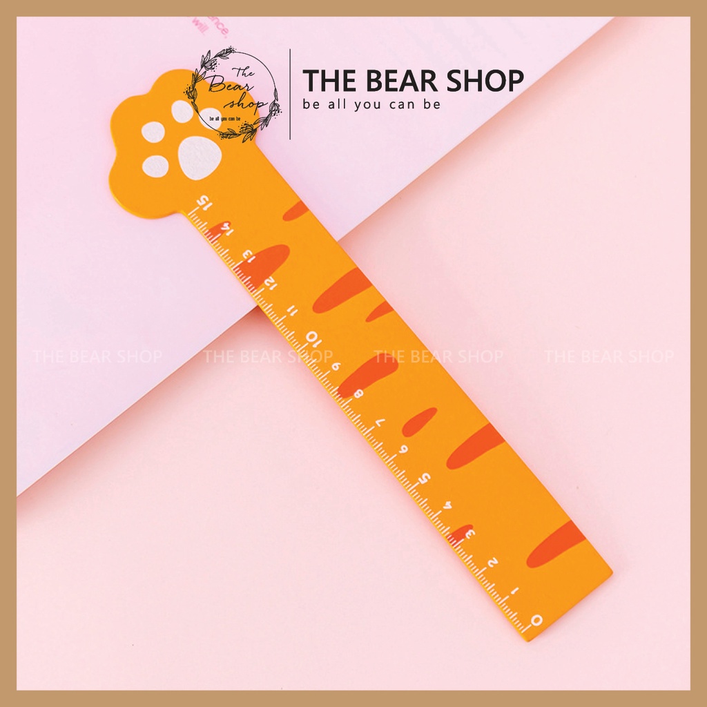 Thước gỗ hình chân mèo 15cm xinh xắn đáng yêu quà tặng lễ tình nhân, valentine 14 tháng 2,8 tháng 3 - The Bear Shop