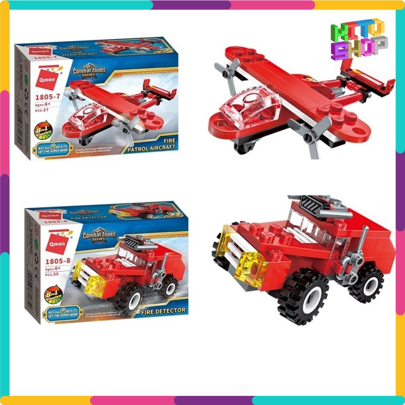 Đồ Chơi Xếp Hình Thông Minh Lego Qman 1805 - Biệt Đội Xe Ô Tô Cứu Hỏa 313 Mảnh Ghép Cho Trẻ Từ 6 Tuổi