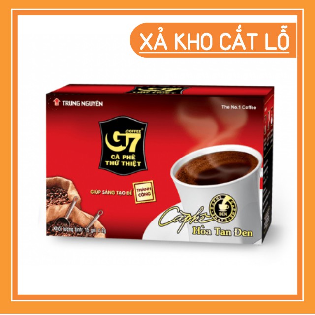 [Siêu Rẻ] Cà Phê G7 Đen Không Đường hộp 15 gói - Cafe Hoà Tan Trung