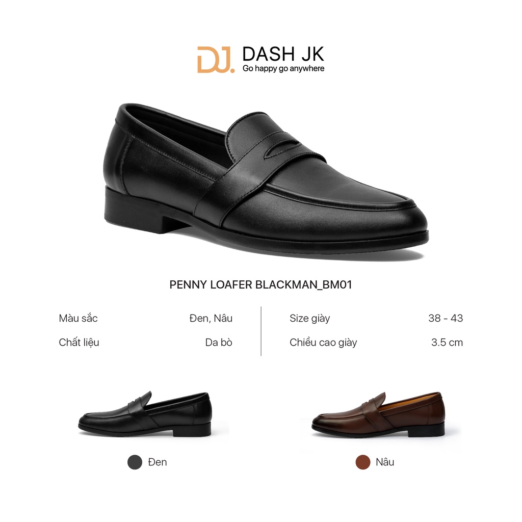 Giày Loafer Nam Công Sở Cao Cấp DASH JK Blackman - BM01