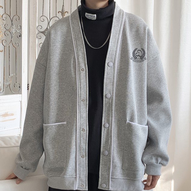 Áo khoác len dáng rộng phong cách Hong Kong thời trang cho nam và nữ