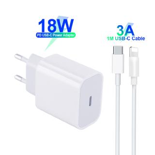 Củ Sạc Nhanh 18W/ Dây Cáp Cổng Usb Type C/ Củ sạc và cáp Cho APPLE IPHONE 11 PRO XS MAX X XR